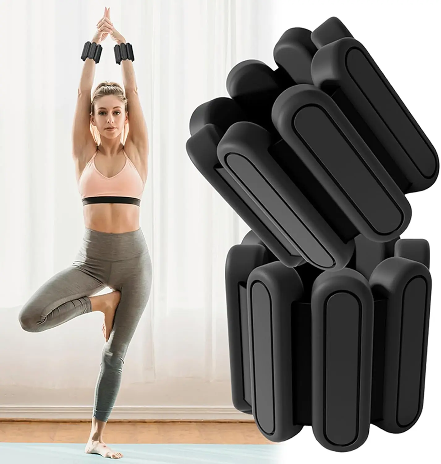 Wholesale Custom logo 2LB 4LB Workout Weights Ankle Bangles Fitness Exercise Silicone Adjustable Wearable Wrist Ankle Weights