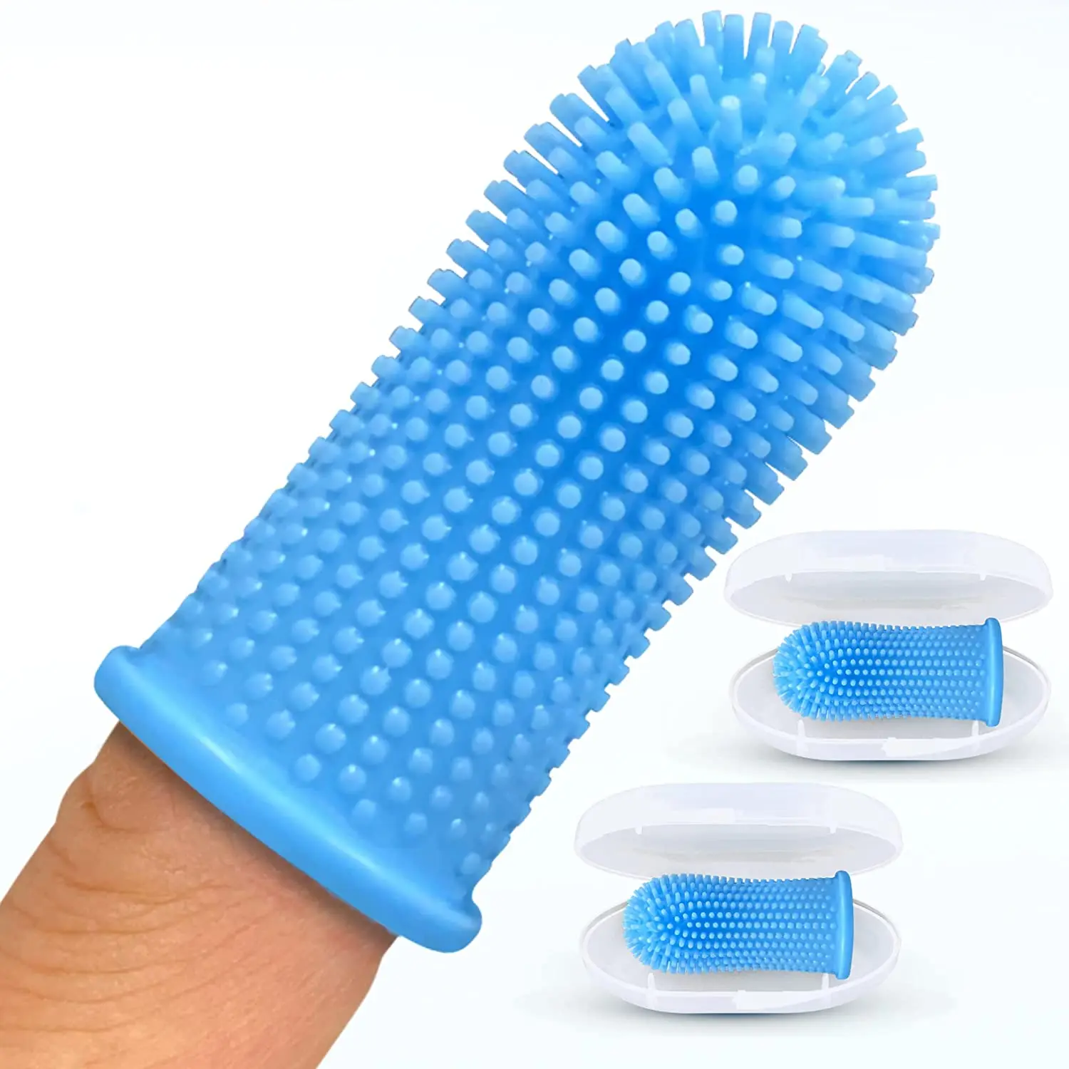 ECO-friendly 360 Degree Soft Silicone Pet Finger Toothbrush For Dog Teeth Cleaning