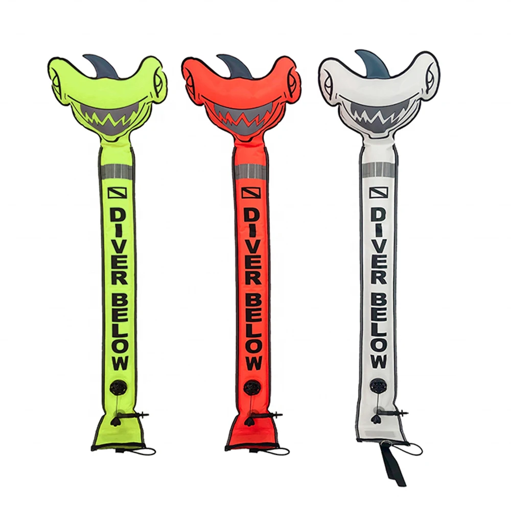 Customized SMB Dive Nylon Inflatable Surface marker buoy Freediving Buoy With High Visibility Reflective Band