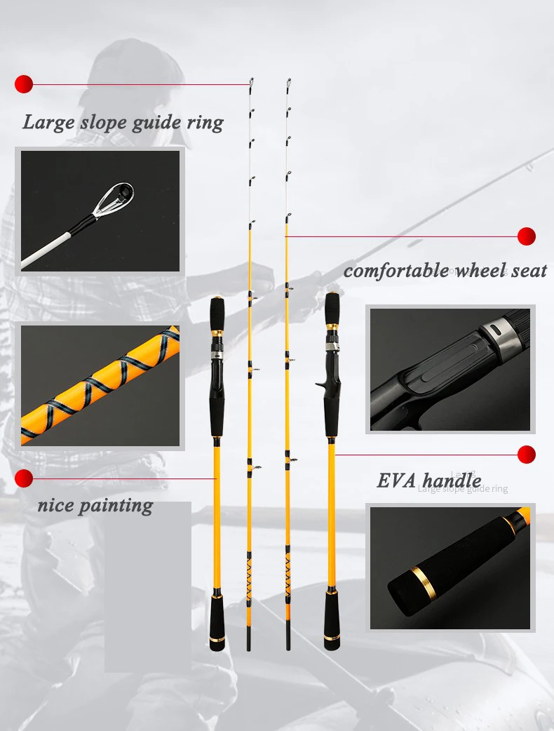 WEI HAI factory direct sales  1.55m 1.7m Carbon soft Offshore boat fishing rod lure Spinning/casting carbon Jigging rods