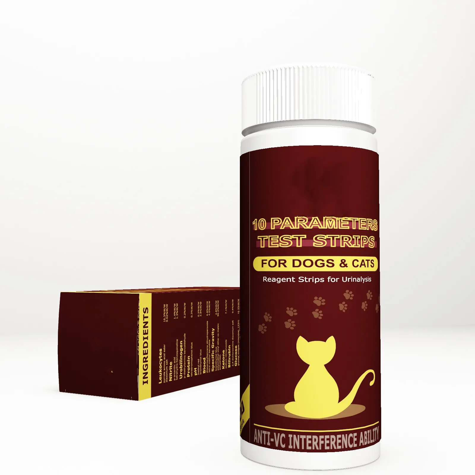 Медицинские ветеринарные полоски для мочи 10 параметров набор быстрого тестирования животных