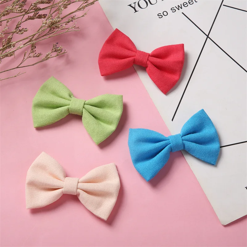 Hair Bow Clips Girls Baby Crochet Butterfly Baby Hair Clips Cotton And Linen Simple Bow Tie Baby Bow Clip Headwear