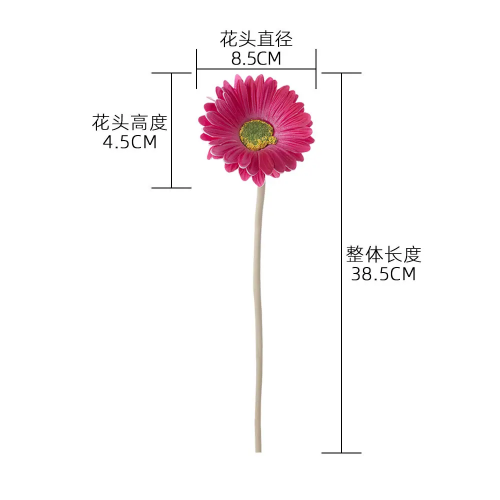 High Quality Artificial PU Real Touch Gerbera Daisy Faux Daisy Flowers For Home Wedding Table Center Decoration