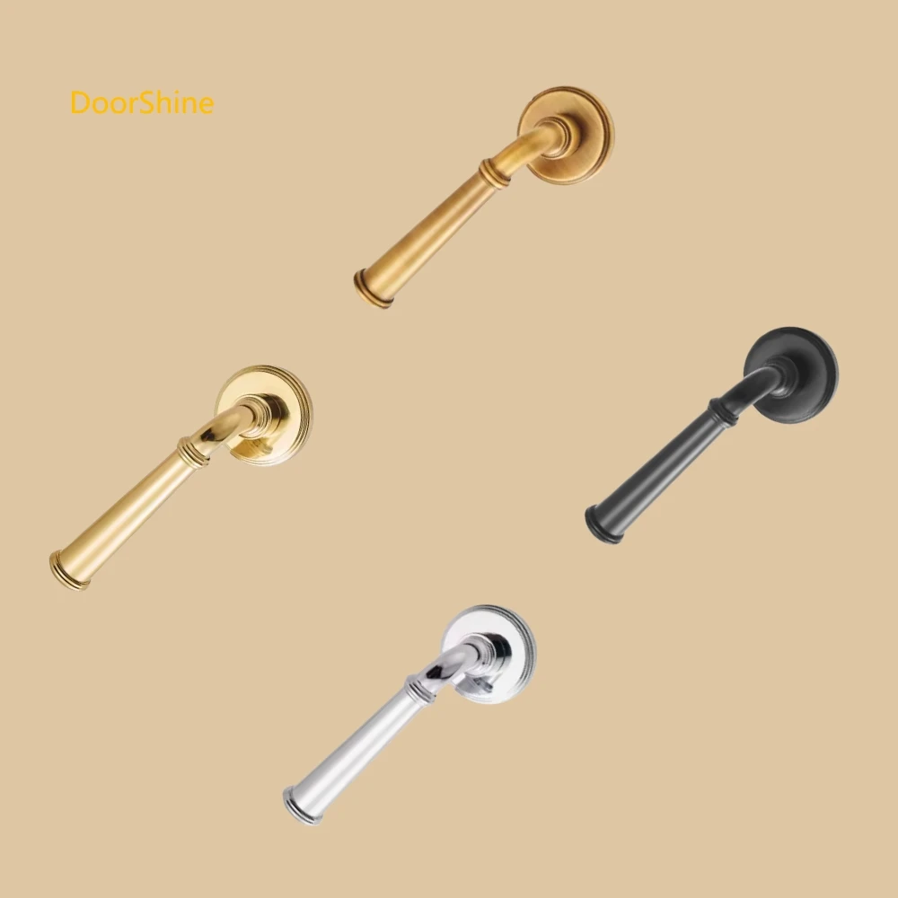 Euro Italy Entry brass handled knob Modern Luxury Bedroom Gold Chrome New Classic Solid Wood door Interior Lock Sets with keys