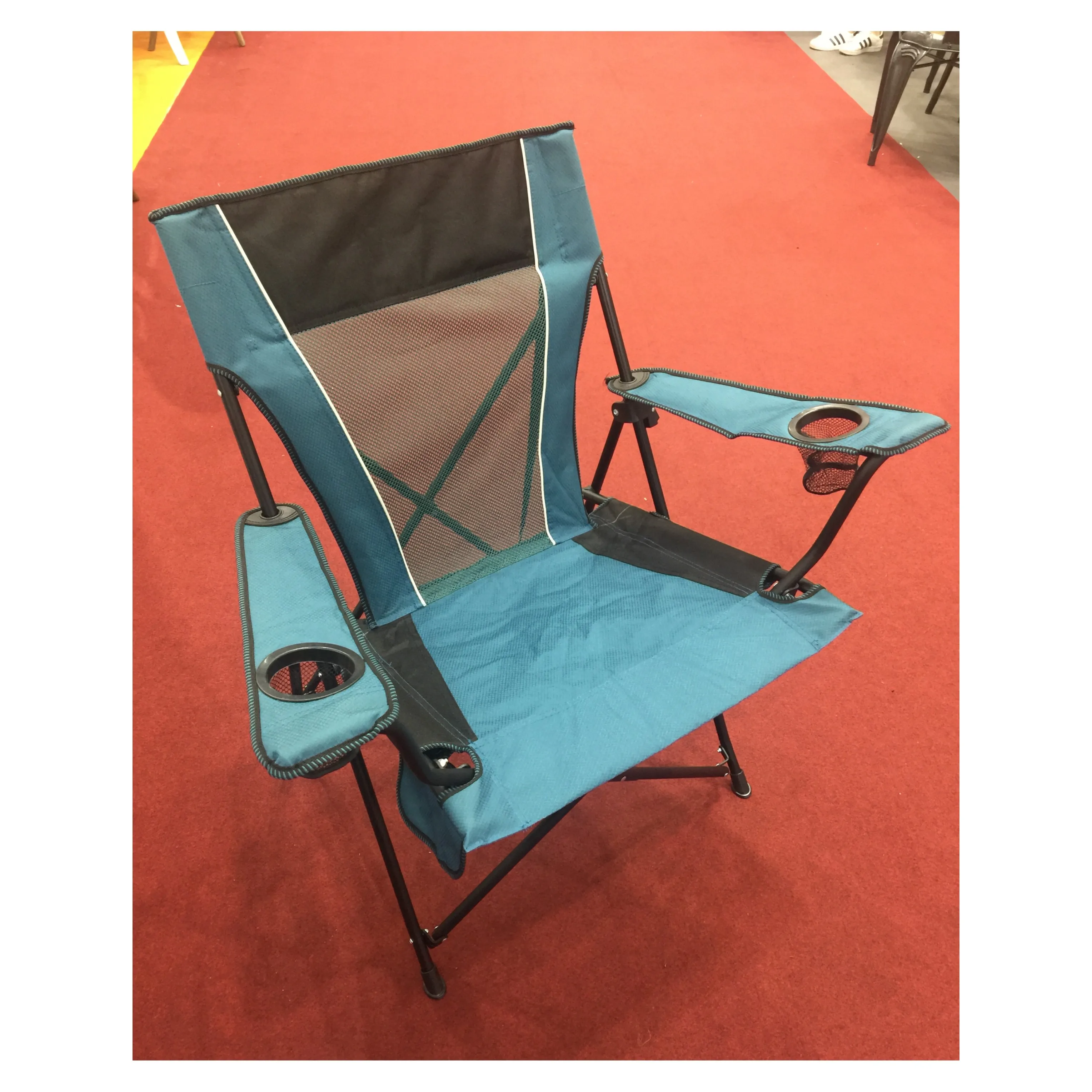 Outdoor Furniture Heavy-duty Dual Lock Quad Comfort Camping Folding Chairs With Drink Holder XXL