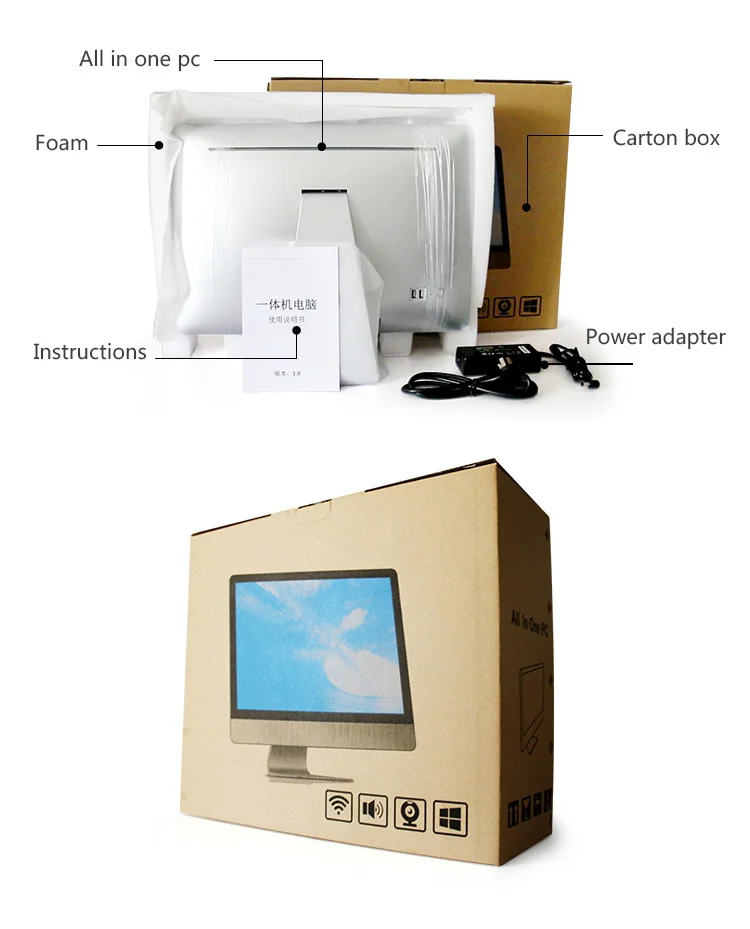 OEM Cheap Office Tender School Gaming PC i5-4200M 21.5 Inch Intel i5  All in One Desktop AIO PC