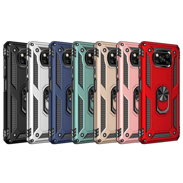 For Xiaomi Mi 10T Lite Phone Shell Magnetic Shockproof Car Mount Case For Xiaomi Mi POCO X3 Military Grade Armor Case With Ring