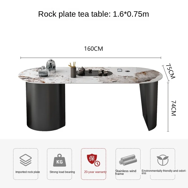 Factory Supply Metal 1.4Meter Modern Coffee Chinese Tea Table For Living Room Furniture