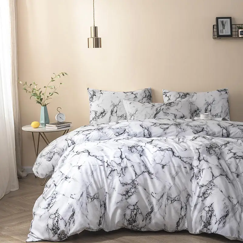 Горячие продажи печать каменный узор одеяло DuvetCover комплект 3 шт. нам Queen и King Size/полный размер постельное белье Оптовая