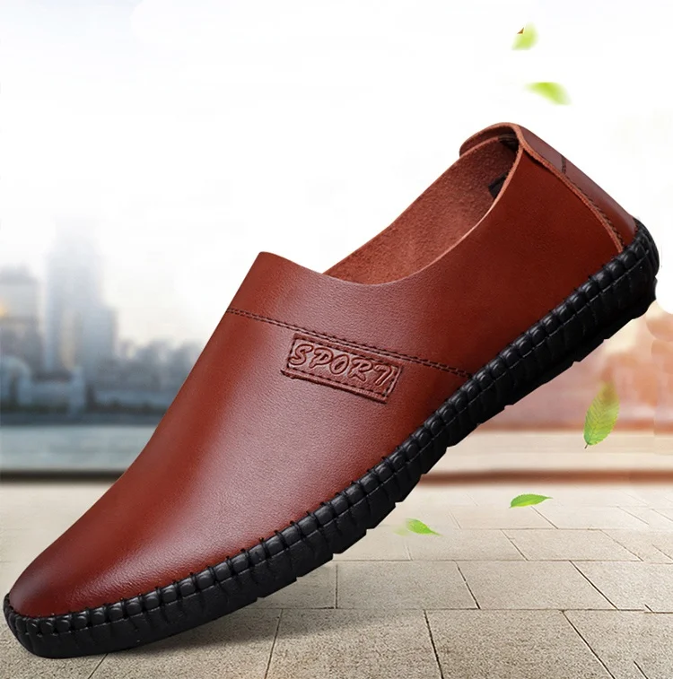 
new style oil resistance PU men slip on stitching casual shoes 
