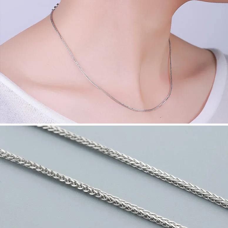 wholesale 0.8mm 1.0mm 1.3mm solid silver rope chain for man sterling silver rope chain for unisex