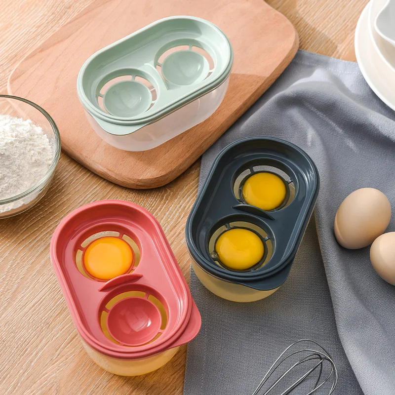 Egg White and Yolk Separate Kitchen Gadget Egg Separator Food Grade PP Double Egg Divider Kitchen Tool Accessories