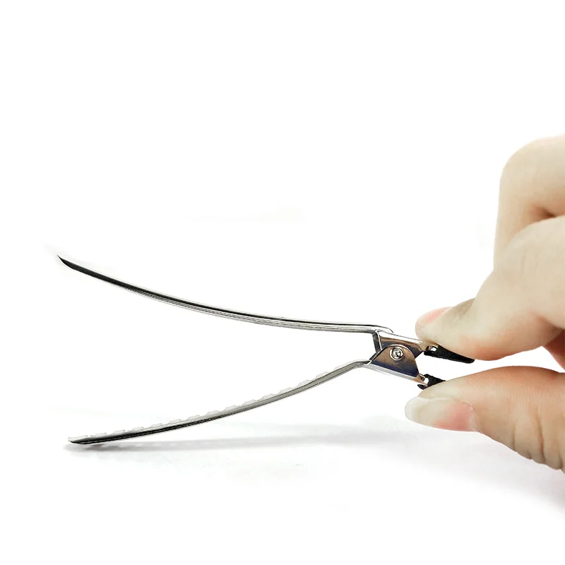 Wholesale custom label styling salon clip in hair extension,duck bill  one word hair clips accessories for women