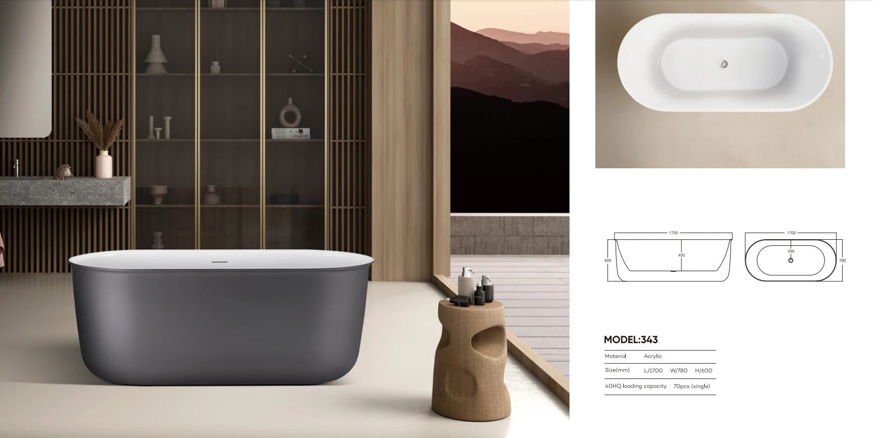 New Black Fluted CUPC Bathroom Acrylic Freestanding Bathtub Stand alone bath Tub Free standing bathtub