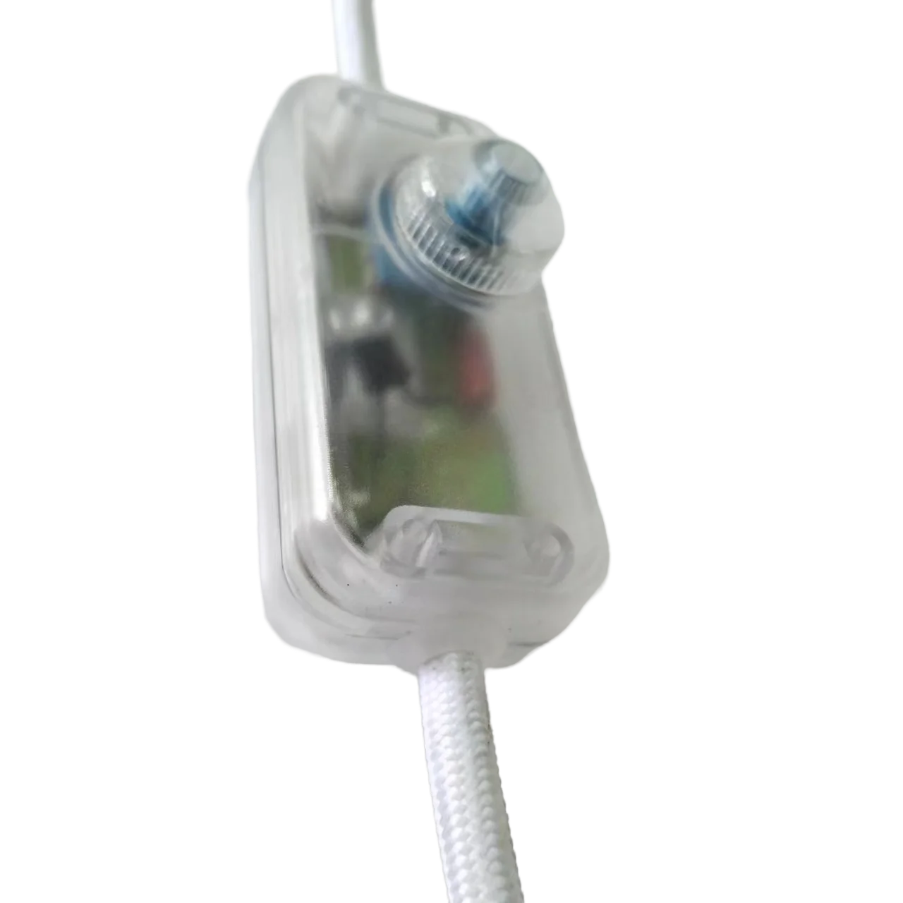 110-120v transparent color dimmer with white braided cable 90 angle US plug and E26 lamp holder