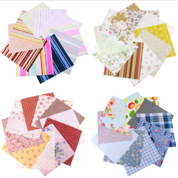 10 pieces 6' x 6'100% Printed Cotton Quilting Fabric Patchwork Precut Fabric Quilt Squares