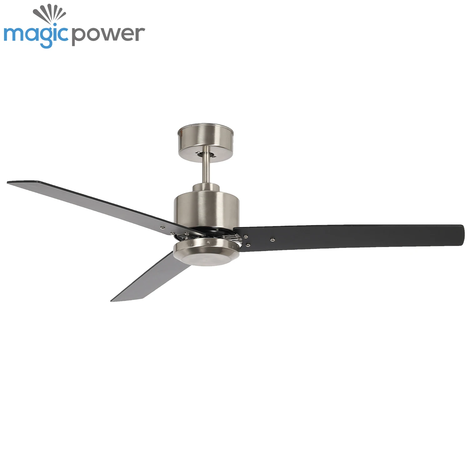 Most Popular 52 Inch Plywood 3 Black Blade High Speed Home  Modern Decorative Stainless Steel Ceiling Fan