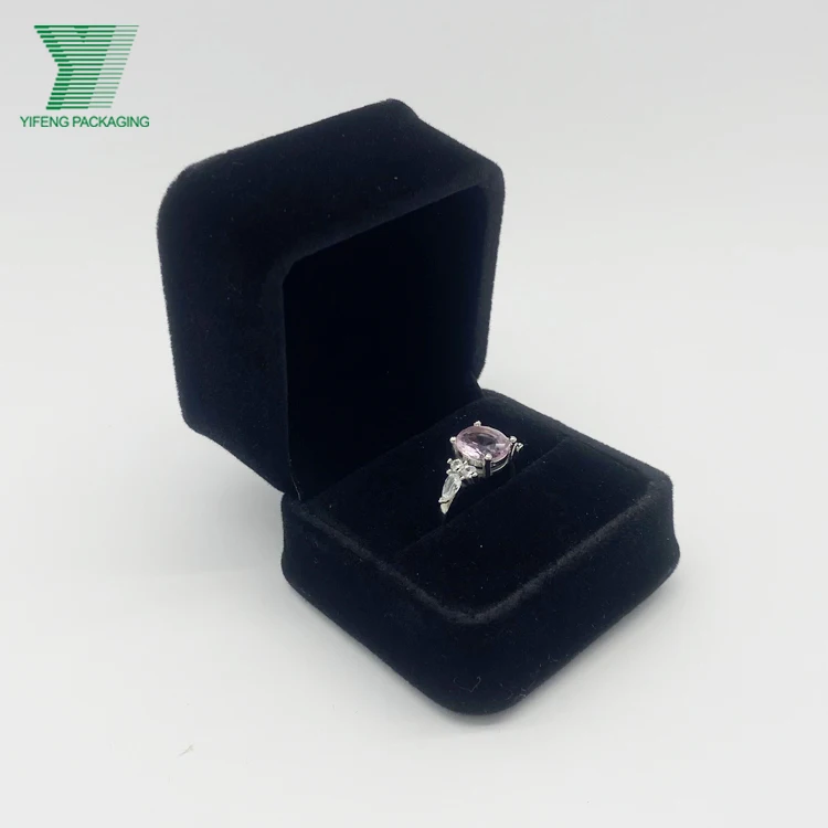 Luxury velvet jewelry paper box necklace ring custom logo gift paper jewelry box packaging