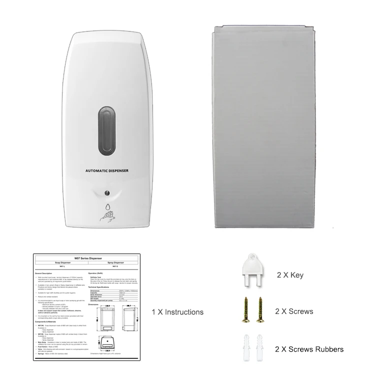 500ml Wall Mounted Water Proof Hand Sanitizer Foam Spray Automatic Liquid Soap Dispenser For Hotel