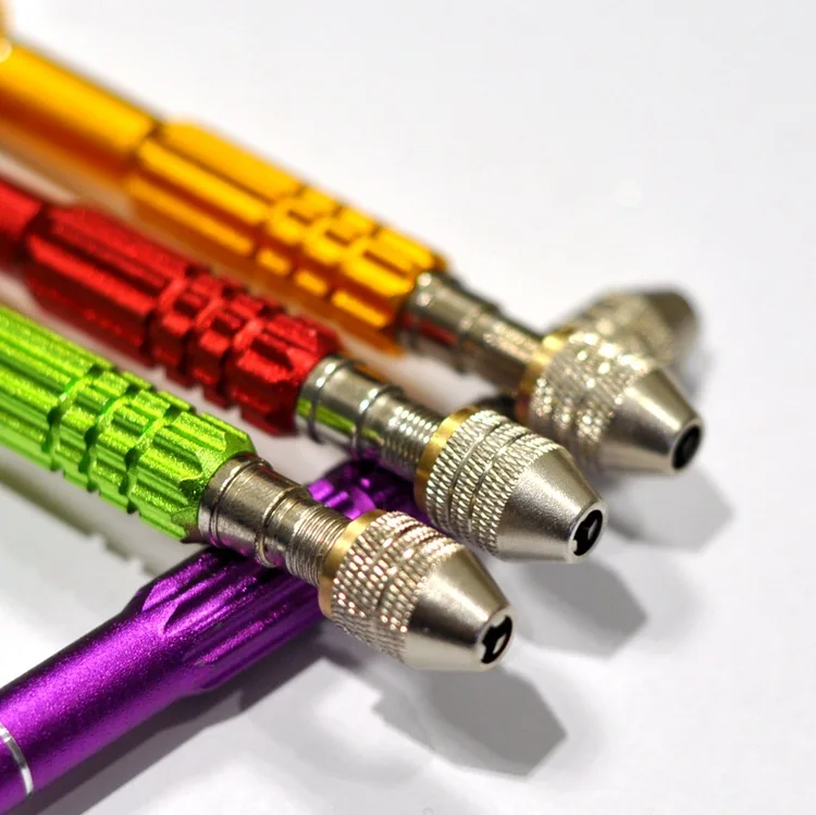 Manual Hand Drill For Beads Aluminum alloy colorful  hand twist drill tools(without drill)