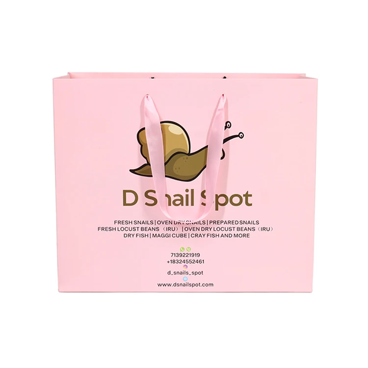 pink custom logo manufacturer wholesale lower price 250g white card retail boutique paper gift bags