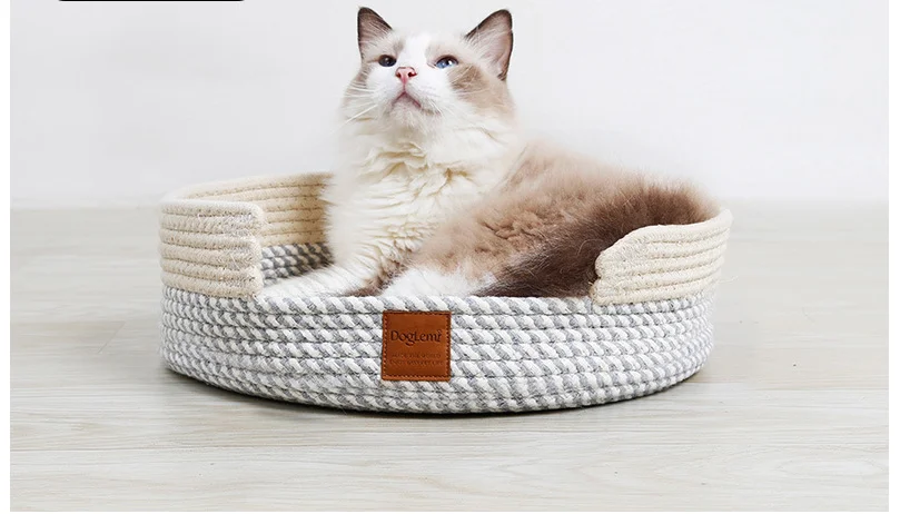 Pure Cotton Yarn Woven Pet Bed Claw Grinding Mat Cool Breathable Pet House Pet Supplies