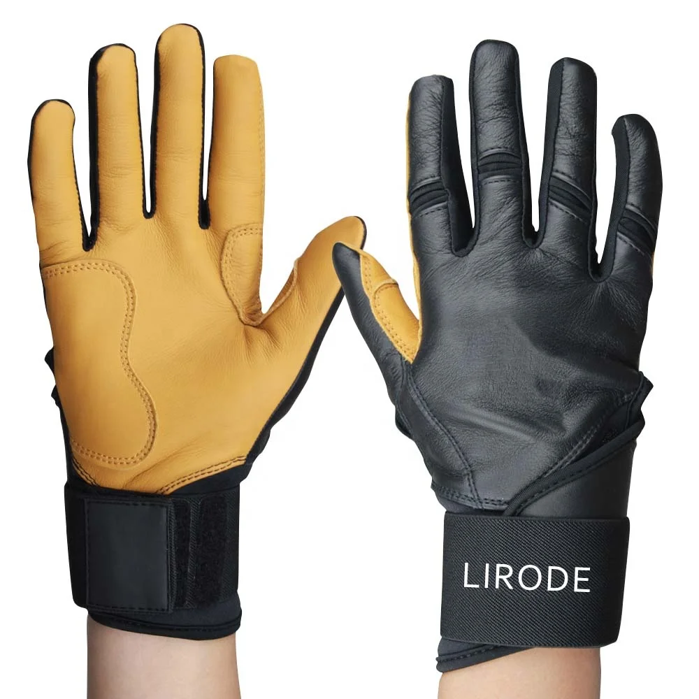 OEM ODM Full Wrap Premium Cabretta Leather Softball Gloves Best Selling Youth Adult Baseball Batting Gloves with Palm Padding