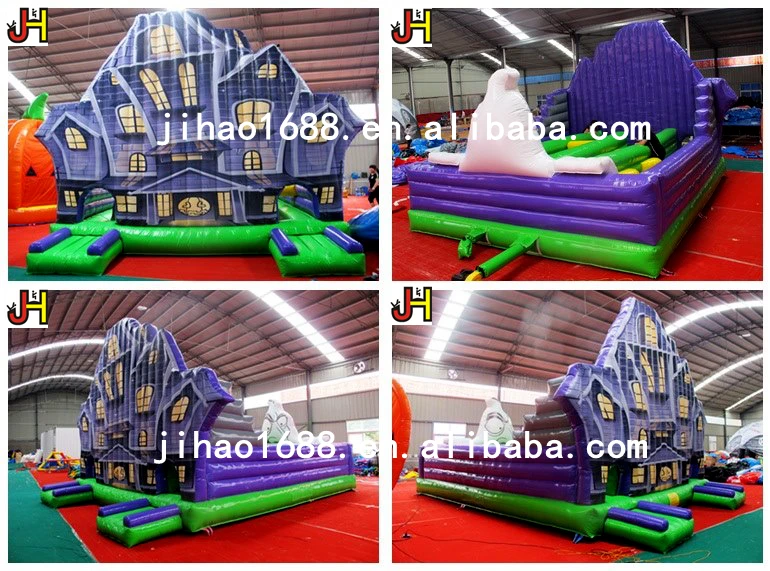 Halloween Haunted House Inflatable Obstacle Maze Bouncer Fun City Jumping Castle