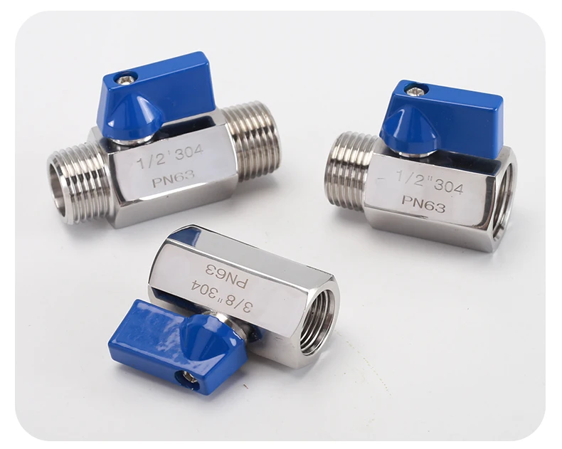High temperature resistance 304 316 stainless steel mini ball valve NPT/BSPT internal thread x Male Thread Shut-Off Valve