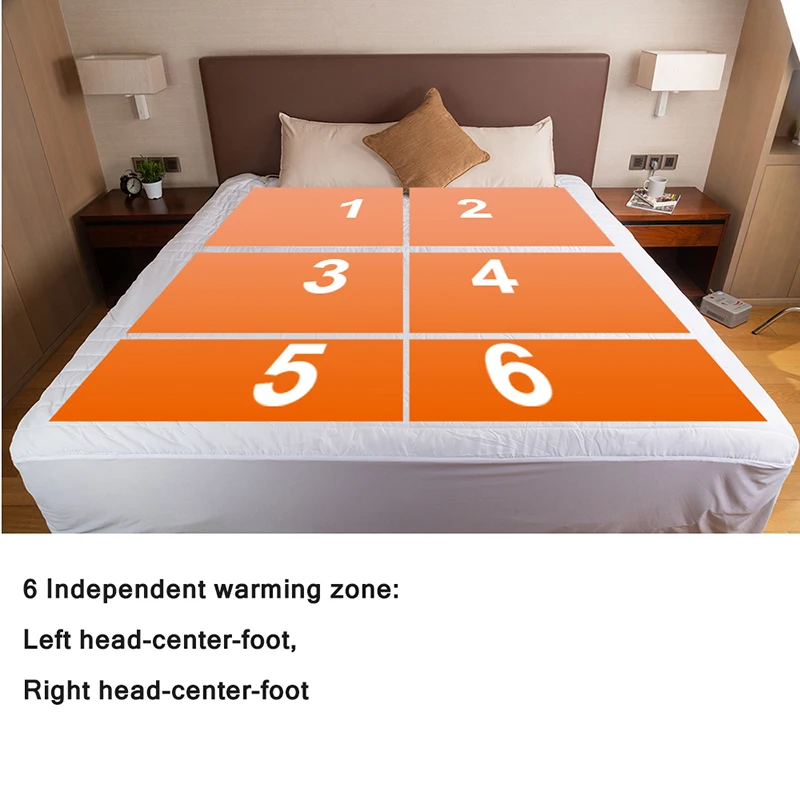 Washable intertek large double bed electric thermal blanket Quilted Heated Mattress Pad with 10 Heating Settings