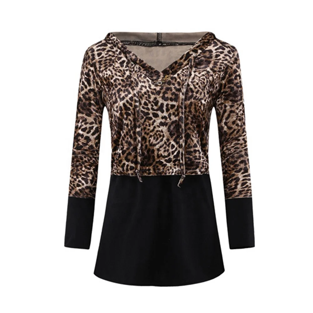 Женский топ для кормящих матерей, свитшот с длинным рукавом, пуловер с леопардовым принтом, рубашка для кормления грудью, толстовка