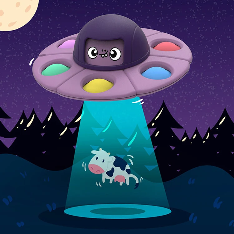 kids interactive toys Anti Anxiety finger Mini UFO top spinner flying Fidget toy