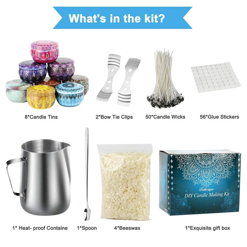  hot selling wholesale full beginners set complete supplies handmade natural organic diy scented bees wax kit candle