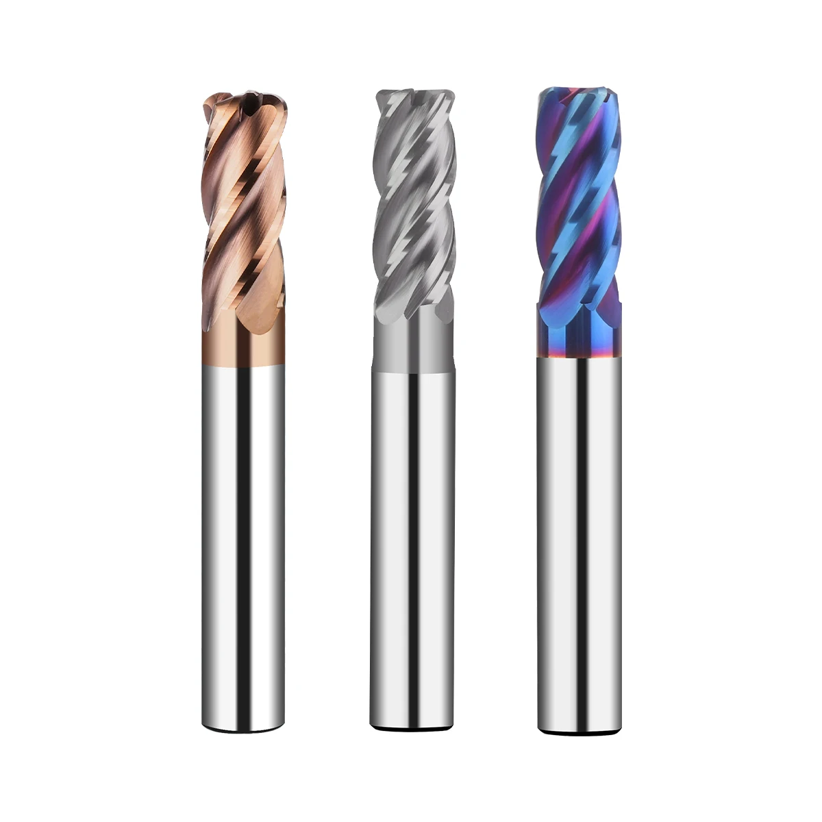 4F Solid Carbide End  mill CNC Milling Cutter Router Bits For Metal Square Flat Face End Mill HRC 45/55/65/70