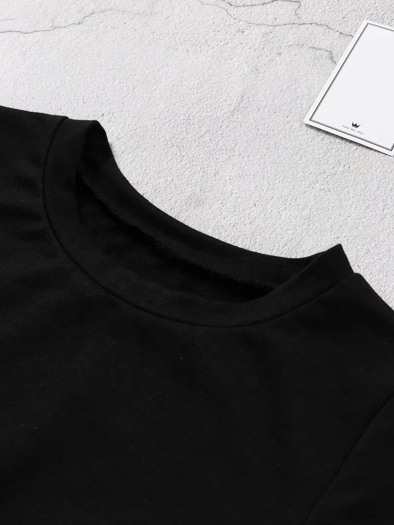 
Girls Two Pieces Sport Suits Letter Printed Short Sleeves Crop Top with Elastic Low Waist Leggings Kids Workout Clothing 