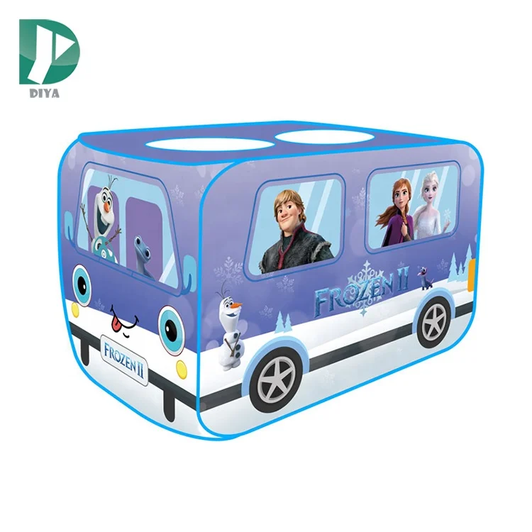 2022 new bus toy indoor frozen play tent lols girls princess spider man pop up tent for children