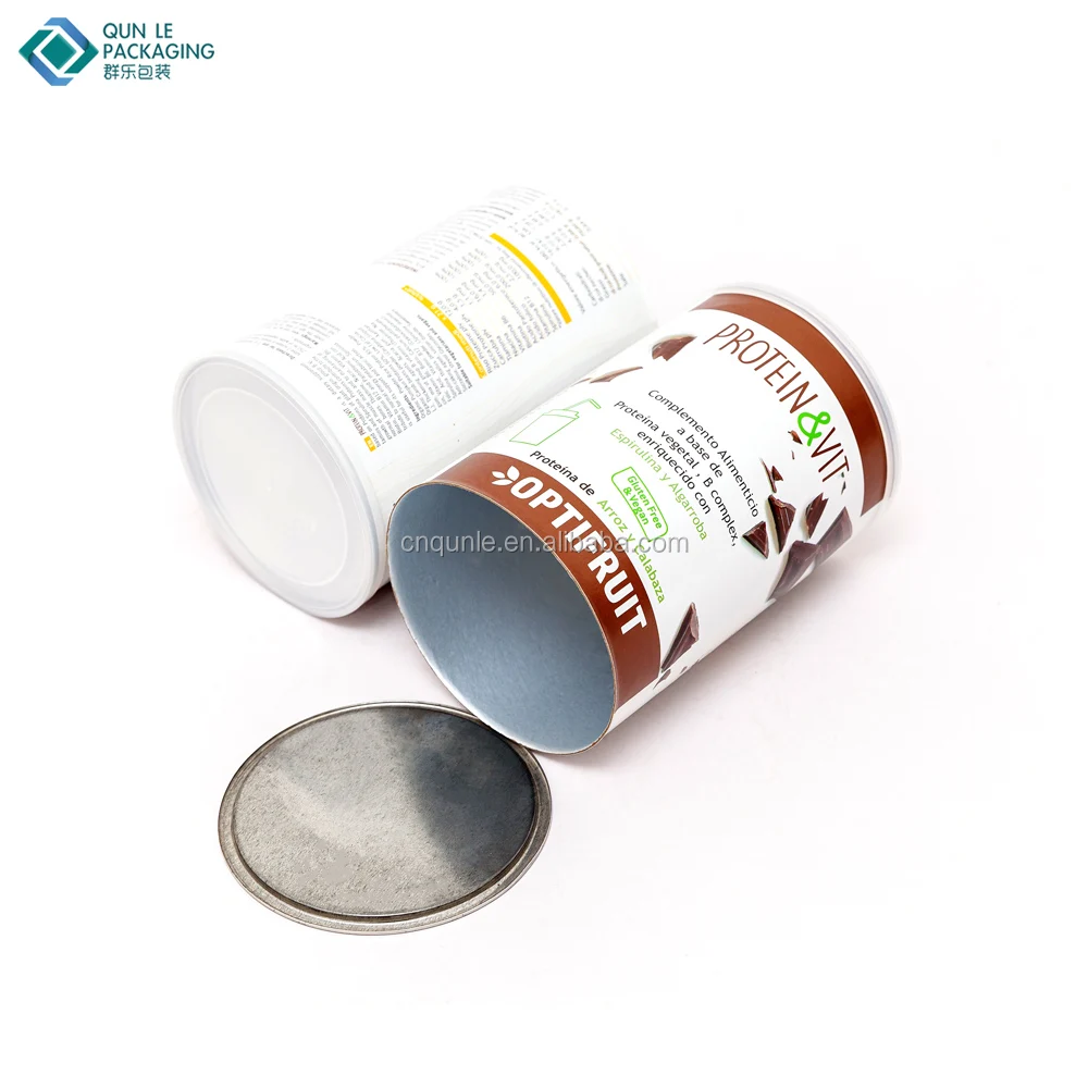 food grade 500g airtight paper canister paper tube protein packaging tub