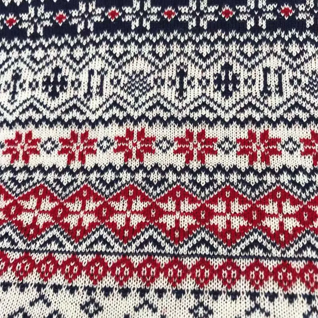 Production of custom shoe tube wool cloth down jacket jacquard rib knitted jacquard fabric
