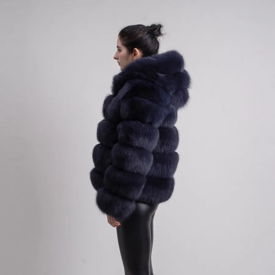 QIUCHEN QC8143 new arrival women coat winter real fox fur coats hood jacket natural fur clothes hot sale