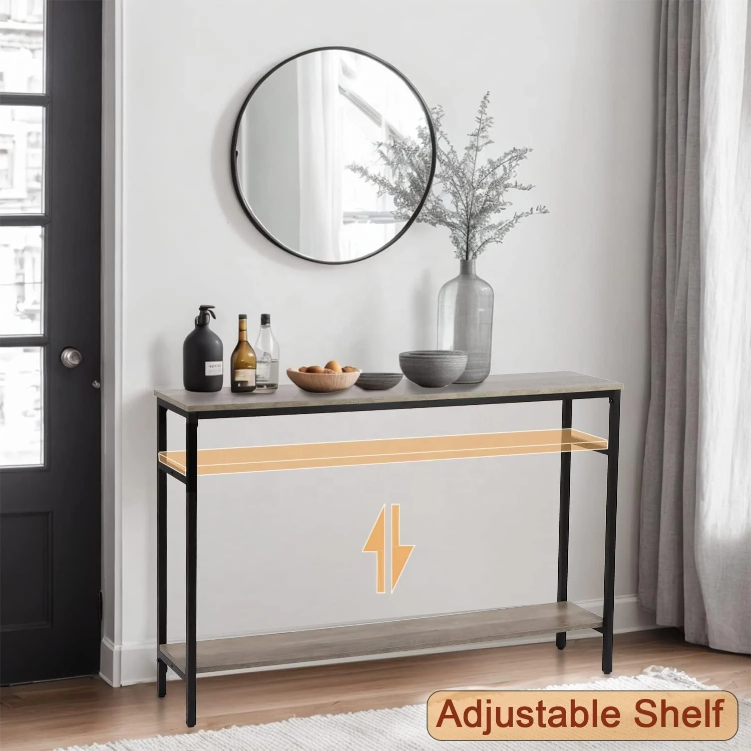 Industrial Rustic Antique Wood Console Table Narrow Hallway Entryway Furniture for Dining Kitchen Hotel