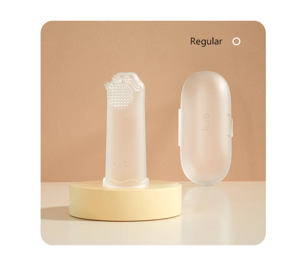 2022 KUB 360 degree infant silicone finger toothbrush training baby toothbrush on finger