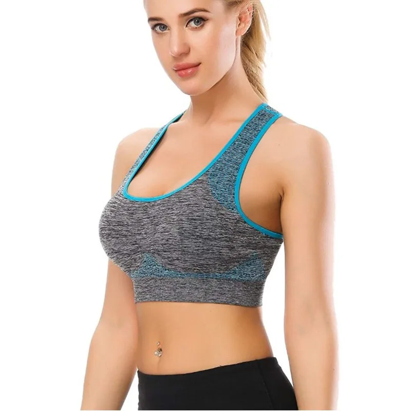 
Women Breathable Sexy Crop Top Padded Push Up Sport Bra Fitness Gym Yoga Top Bra 