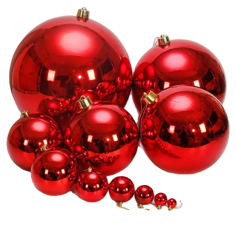 3/4/6/8/10/15/20/25/30/40/50cm Xmas Decoration Ornament Bauble Green Silver Red Blue Gold Shatterproof Plastic Christmas Balls