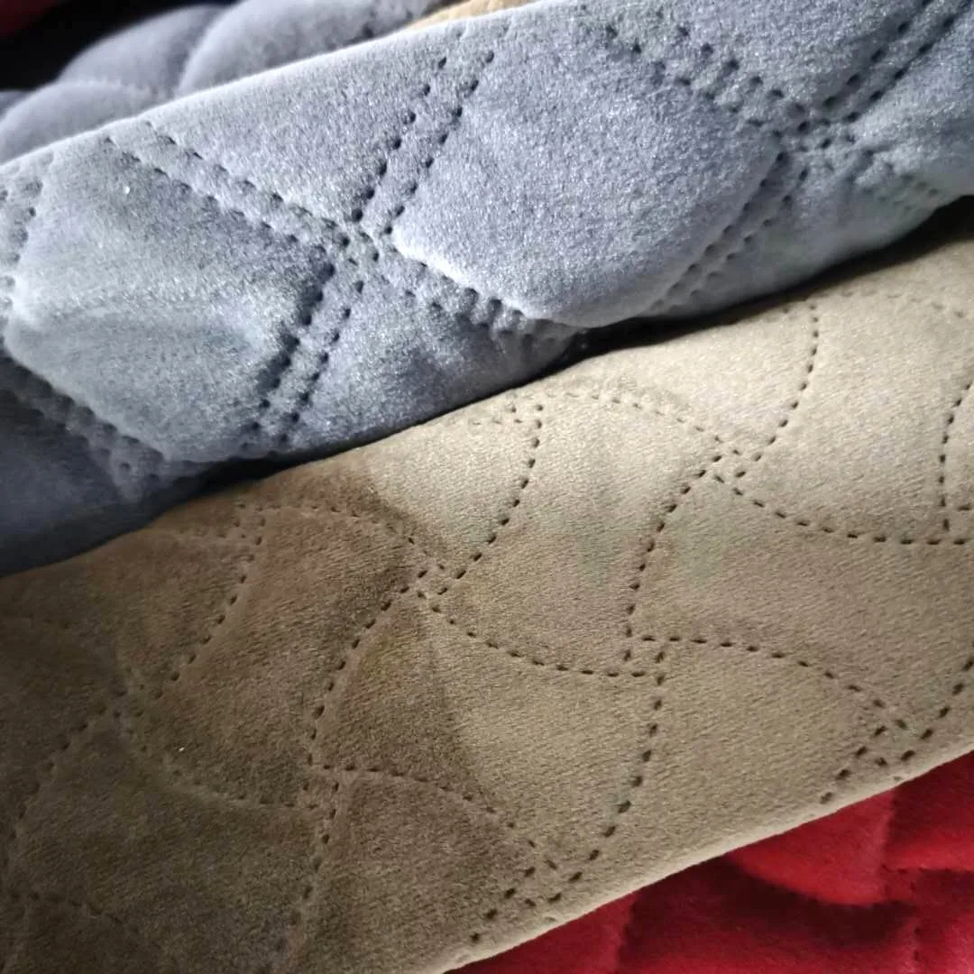 pleated fabric quilt velvet furniture minky fabric for home textile upholstery sofa bed