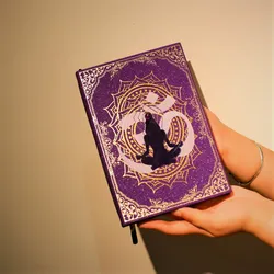 Lurxry Fashion Offoce Gift Purple Shiny Cover New Design Handmade Different Craft Nature Quartz Gemstones Yoga Notebook Journal