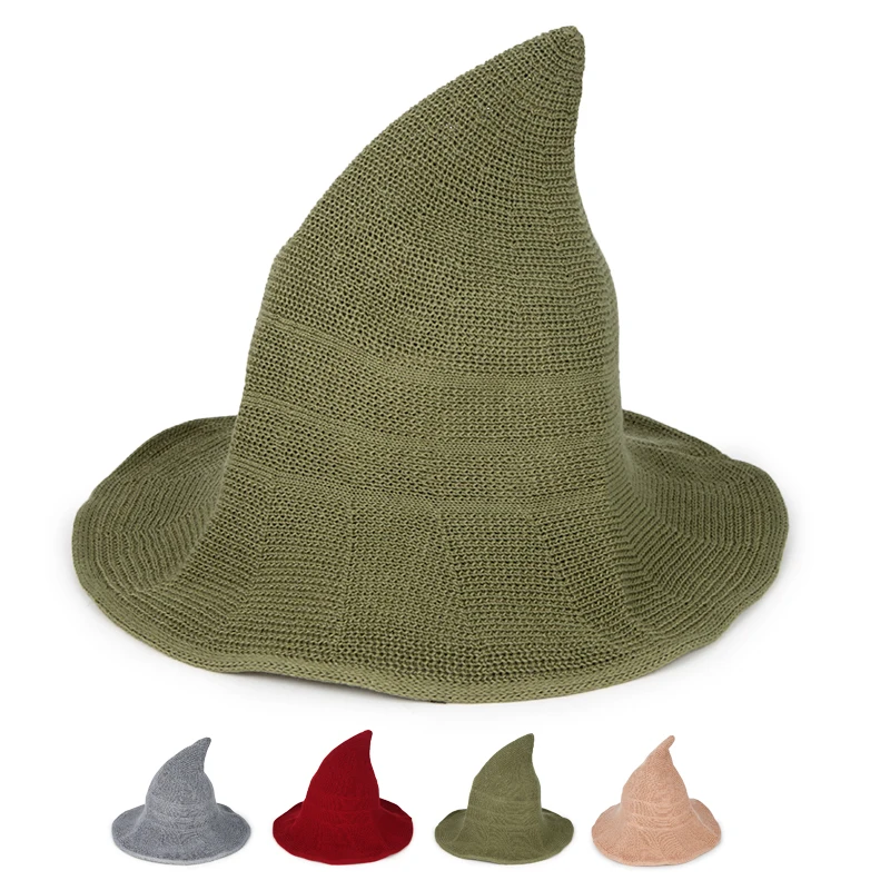 Festival Christmas Halloween Witch Women Party Cap Knitted Fisherman Hat
