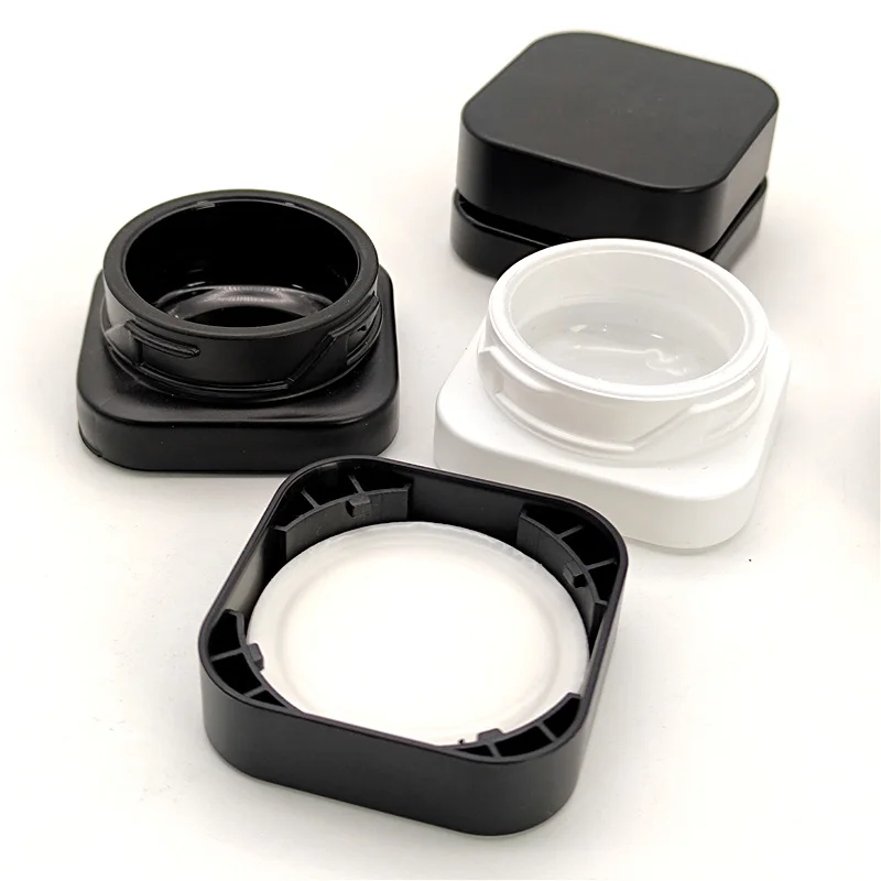 
in stock Qube jar 3ml 5ml 7ml 9ml clear black white Square Premium CR Glass Concentrate container with CR lid 