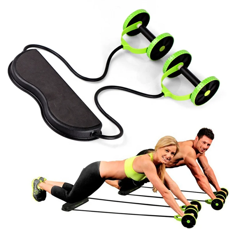 
Double AB Roller Wheel Exercise Equipment Abdominal Workout Machine, Ideal Men Women Home Gym Coaster Pull 