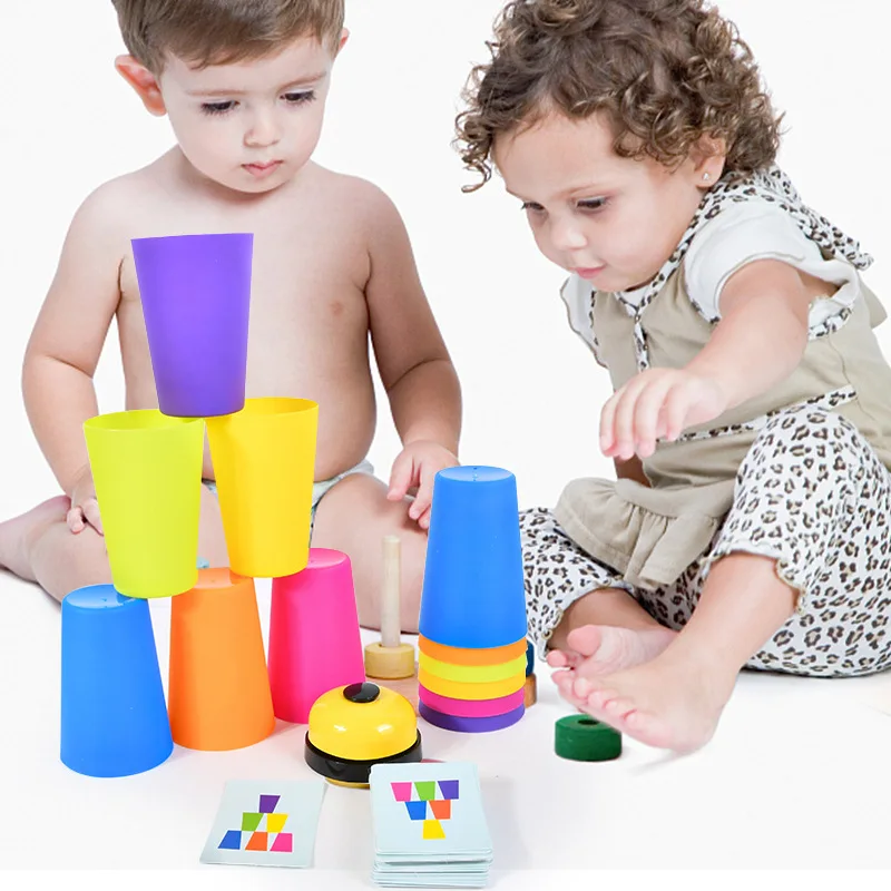 Customized Color Early Educational Desktop Game Toys Make Speed Stacking Cups Stacking Cups Battle