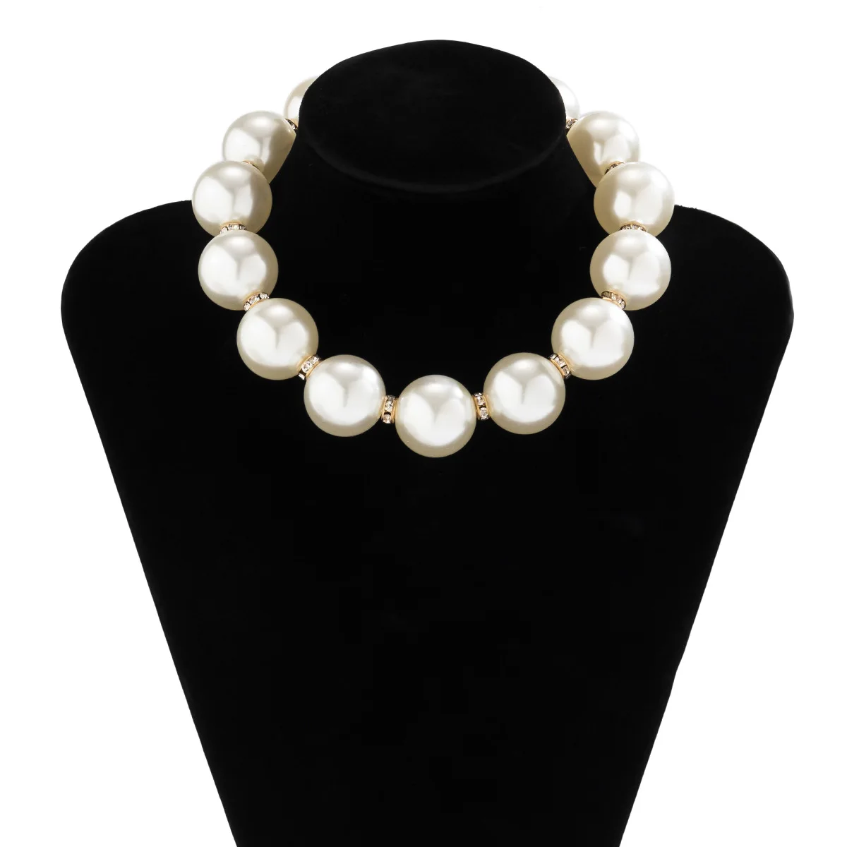 Fashion Pearl Beaded Versatile Necklace Jewelry with Personalized Rhinestone Design Imitation Pearl Necklace Jewelry